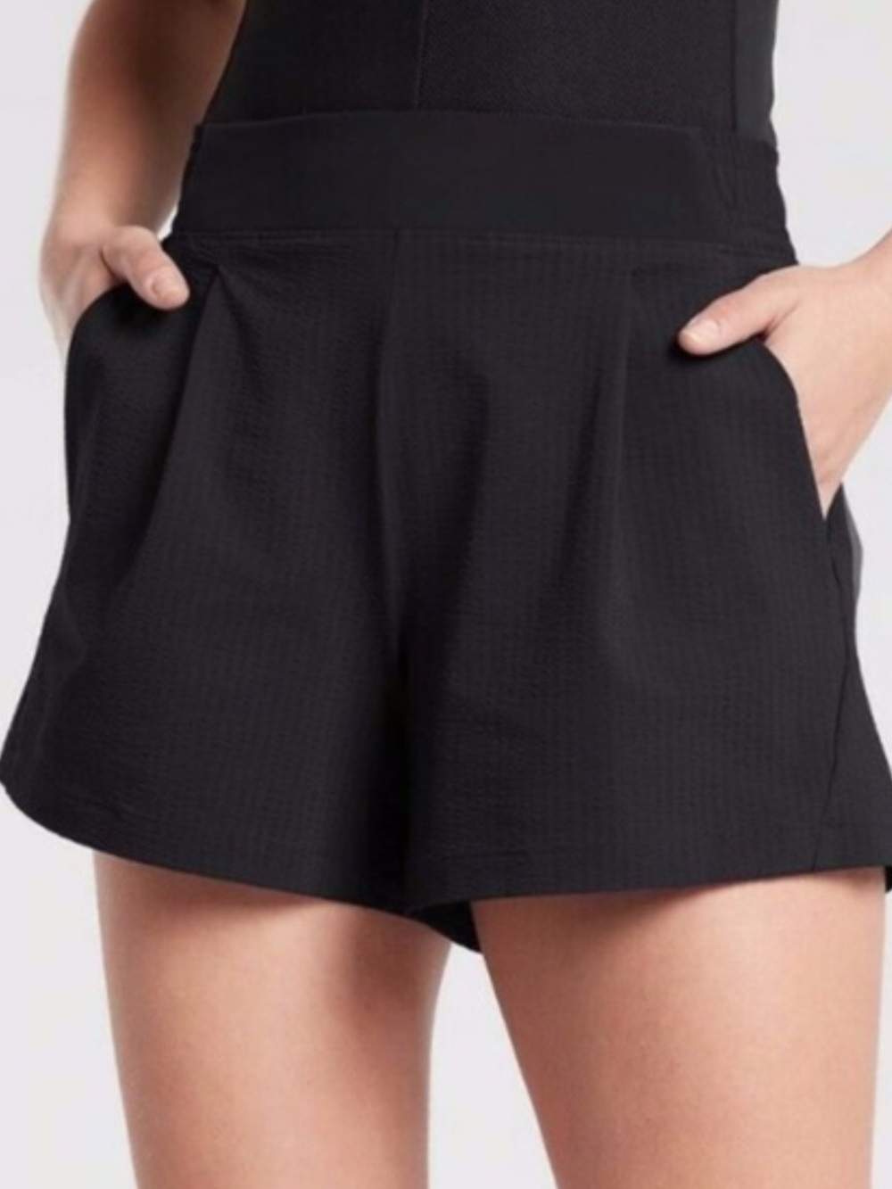 Athleta Black Textured Brooklyn Short